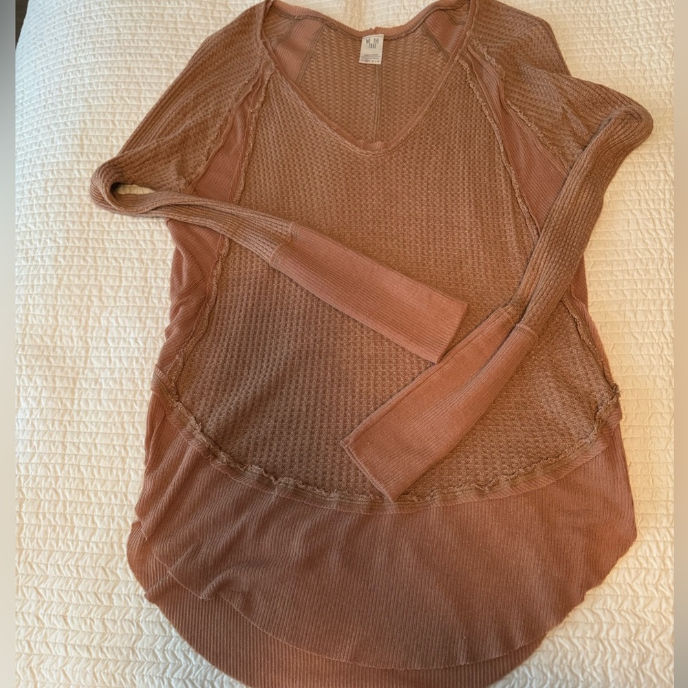 Free People - We The Free - V-Neck Thermal Top, Cocoa - XS